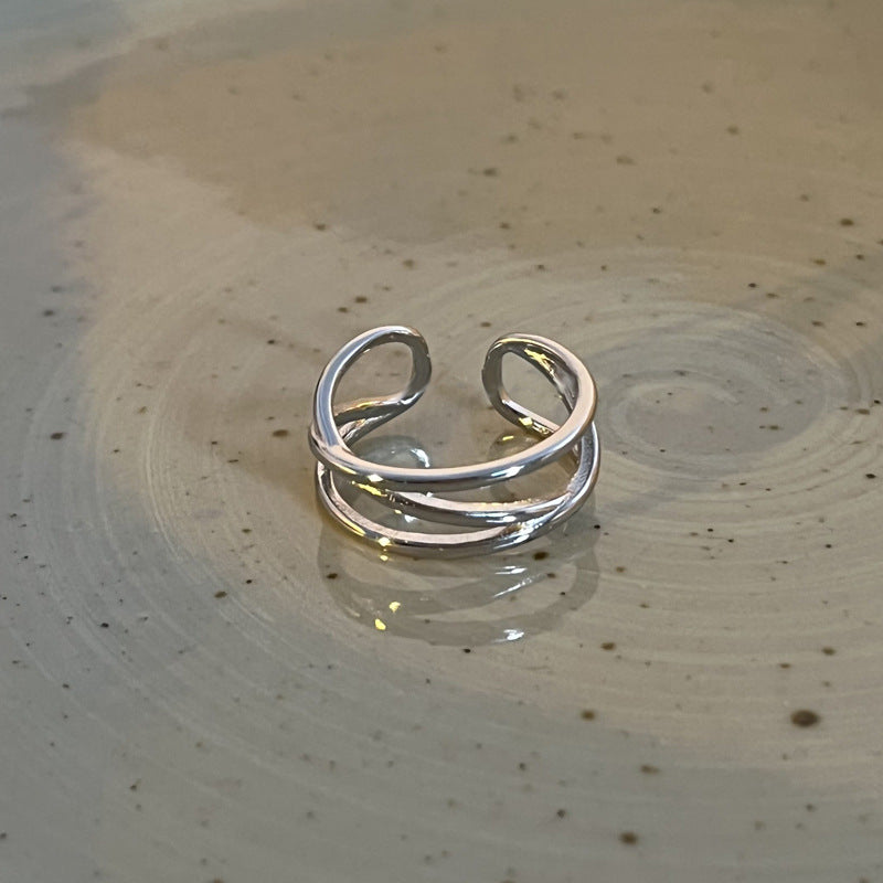 Open Female Graceful Personality Niche Design Cold Rings