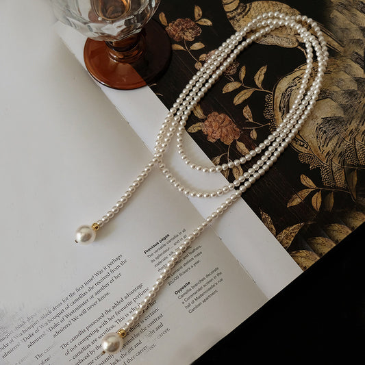 Women's Method Pearl Long Wild Sweater Chain High-grade Light Luxury Necklaces