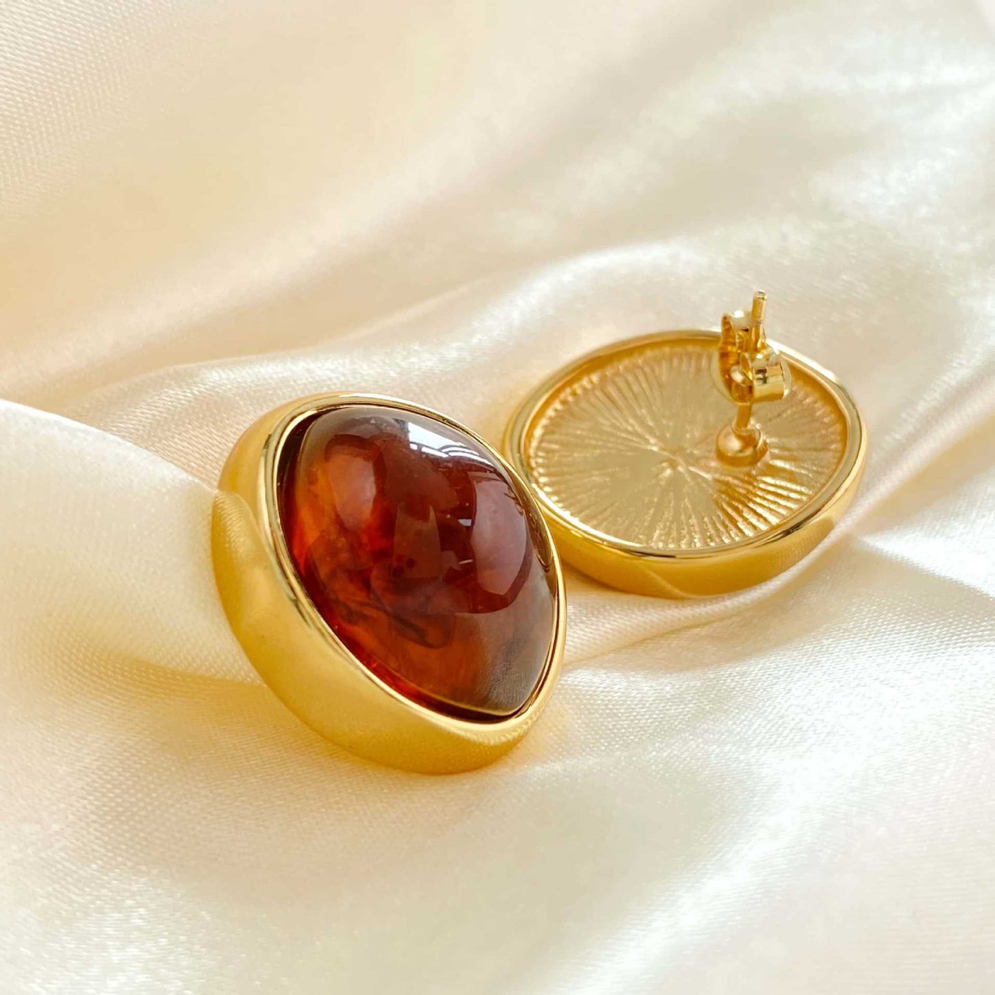 Women's Resin For French Entry Lux Smudges Ornamental Stone High-grade Earrings