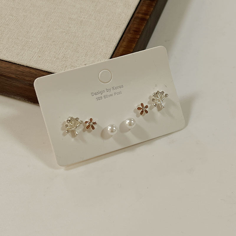 Women's Needle Unique Small Exquisite Set Ear Earrings