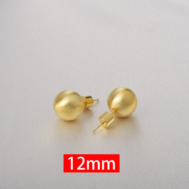 Brushed Hollow Ball Light Luxury High-grade Earrings