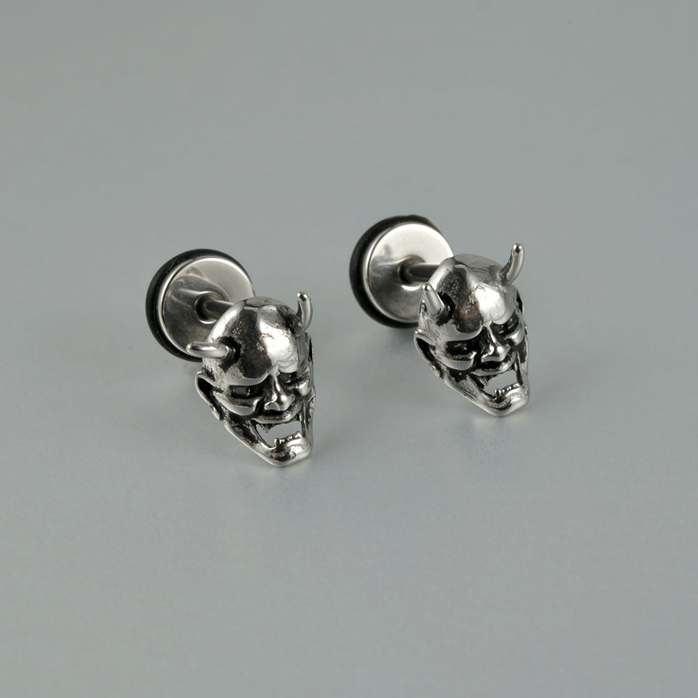 Steel Punk Skull Five Star Drop Earrings