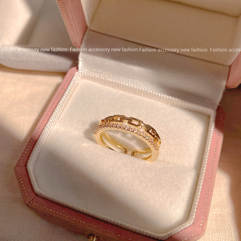 Women's Luxury High Sense Niche Couple Open Rings