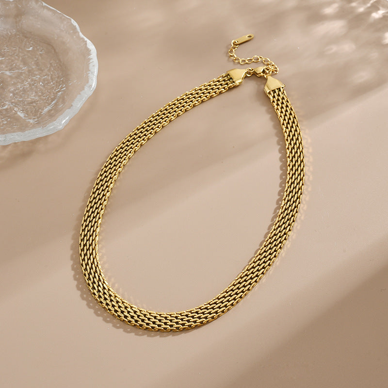 Chain Metal Rough Titanium Steel Female Clavicle Woven Snake Bracelets