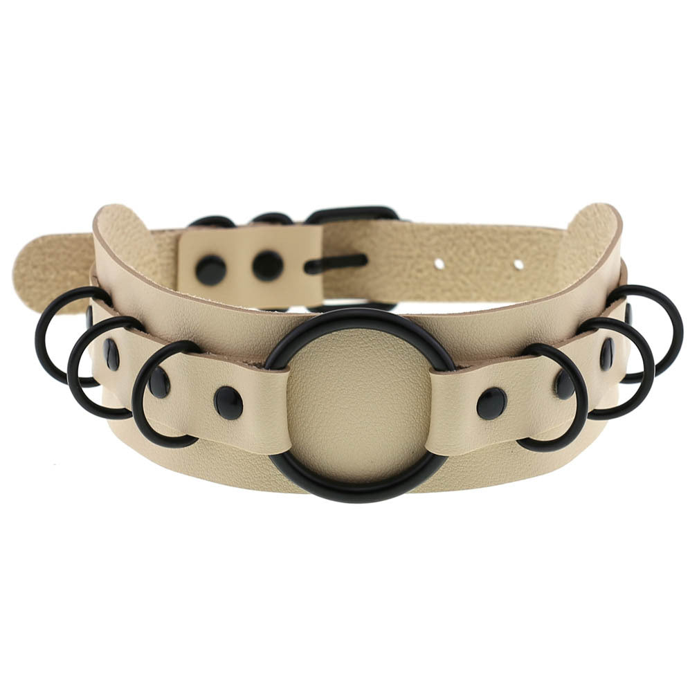 Dark Punk Goth Leather Exaggerated Personalized Necklaces