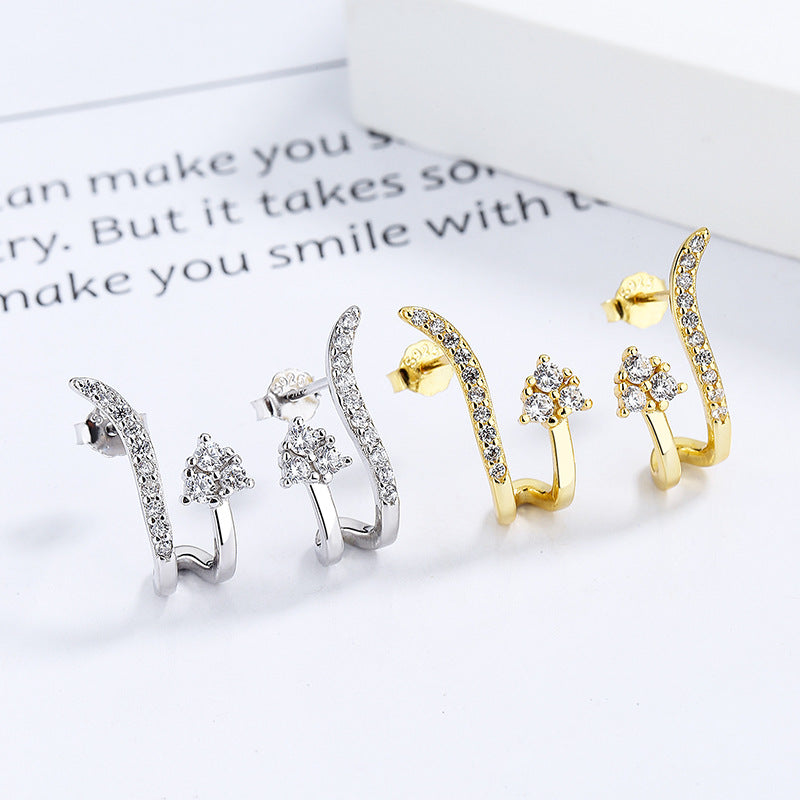 Women's Sterling Sier Simple Niche Bag Design Earrings
