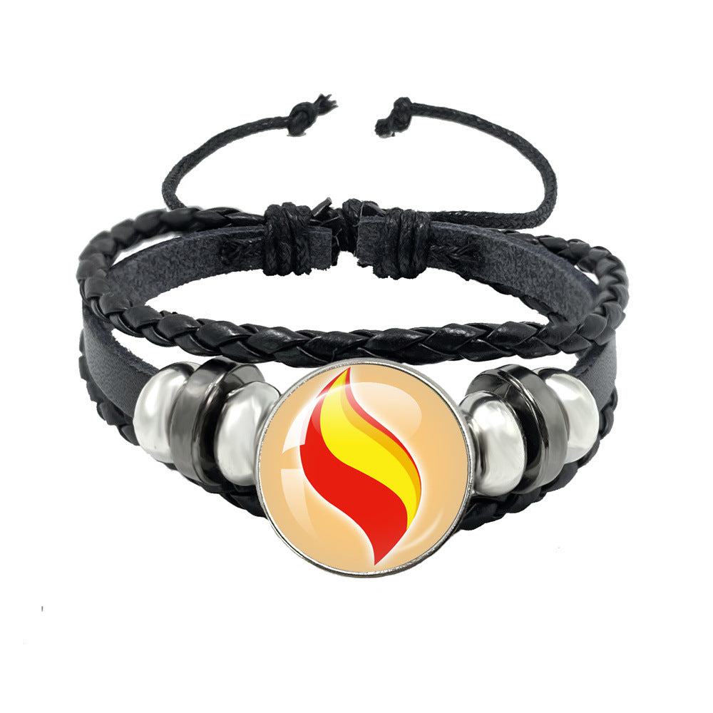 Women's & Men's Leather Time Stone Woven Hand Jewelry Bracelets