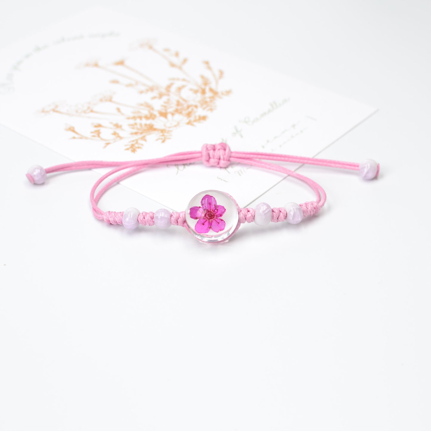 Hand-woven Ceramic Dried Flower Narcissus Glass Bracelets