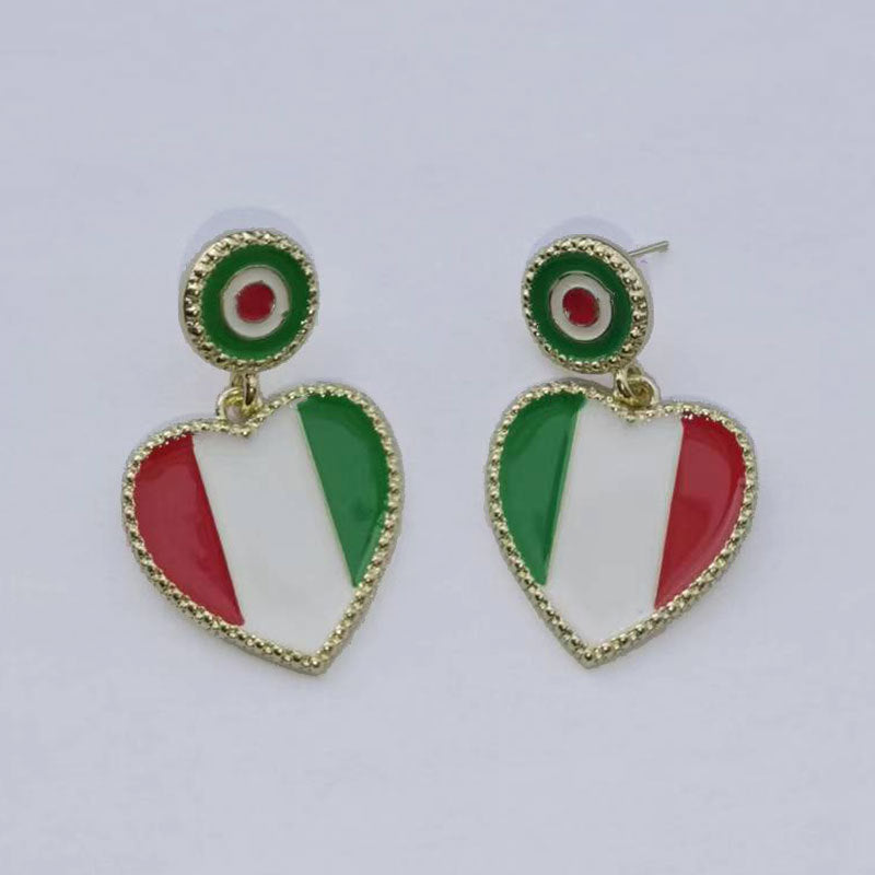 Irish Festival Alloy Dripping Green Hat Clover Earrings
