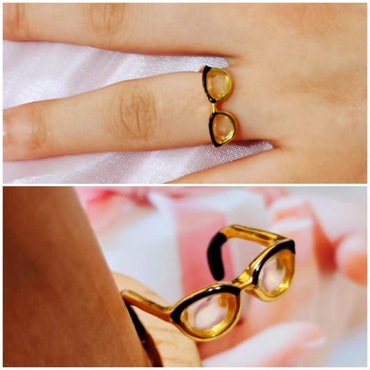 Glasses Doll Mori Open Adjustable Enamel Coloring Rings