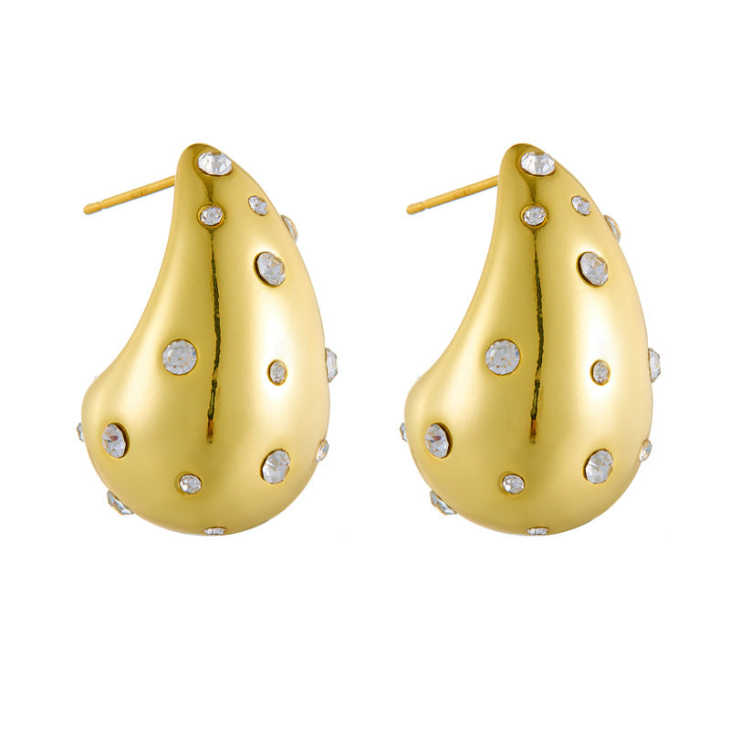 Style Personalized Large Water Drop Hollow Rings