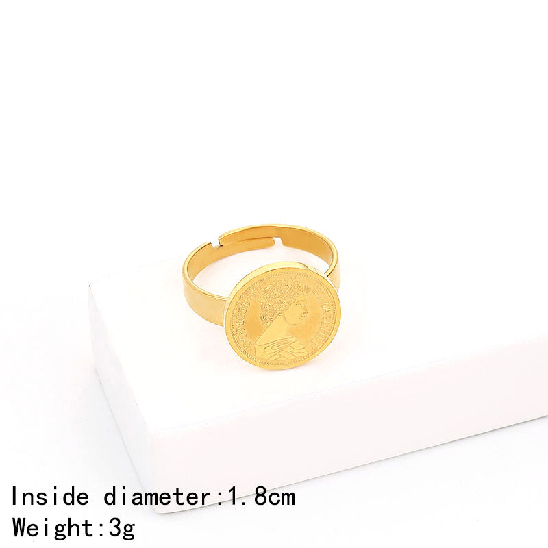Women's Fashion Simple Stainless Steel Open Geometric Rings