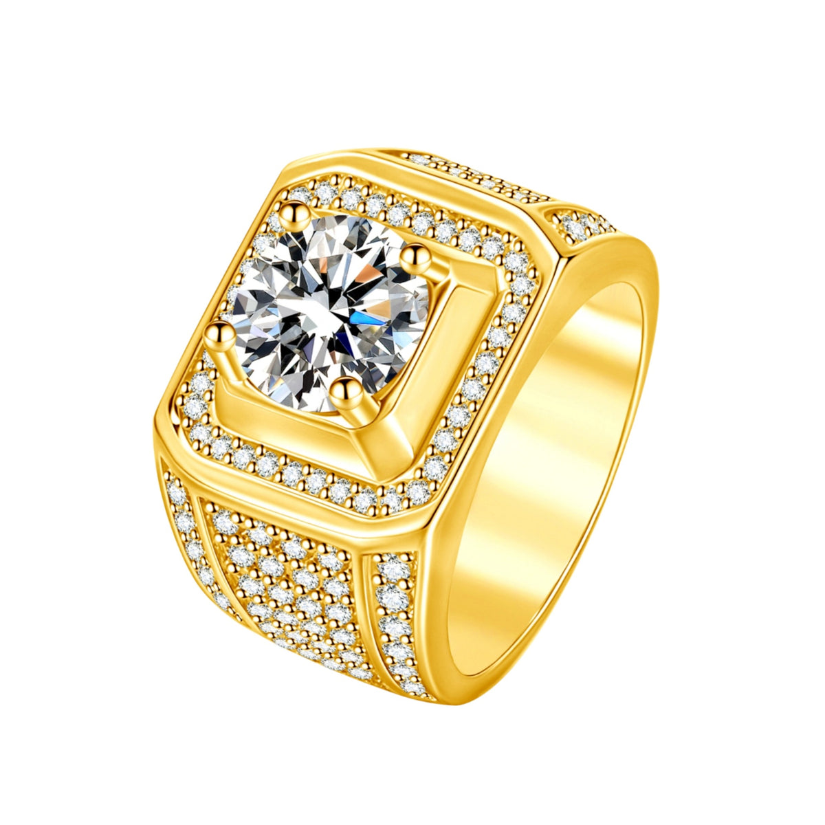 Stone Full Diamond Fashion Domineering Man's Ring