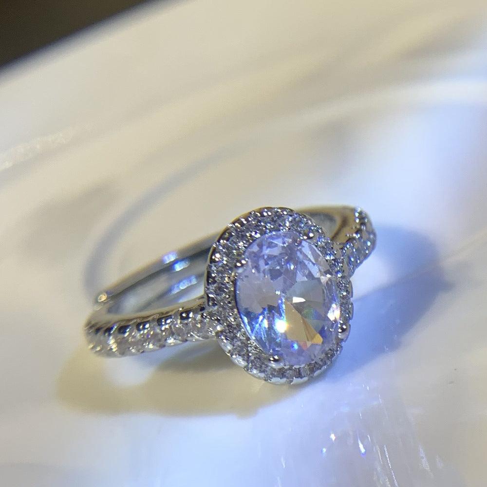 Women's Wedding Oval Imitation Chic Fashion Big Diamond Rings
