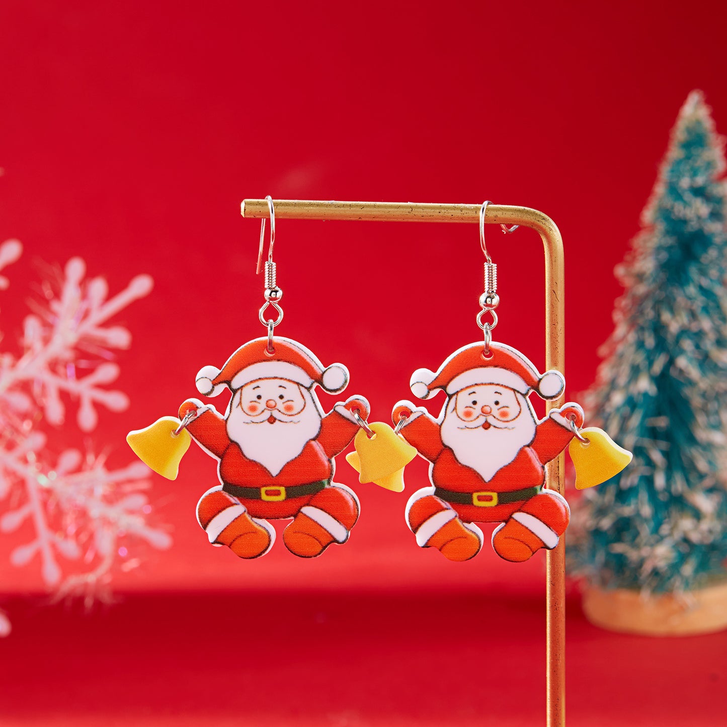 High-grade Christmas Santa Claus Tree Bell Earrings