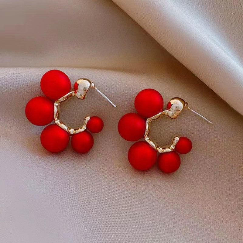 Simple Female Sier Light High-grade Small Ear Earrings