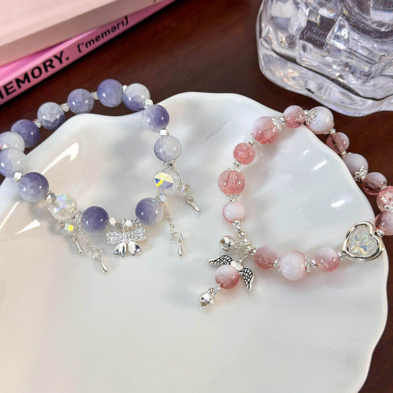 Floral Butterfly Angel Niche Color Size Double Stitching Cracked Bracelets