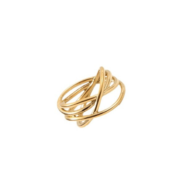 Winding Hollow Line Titanium Steel Gold Bracelets