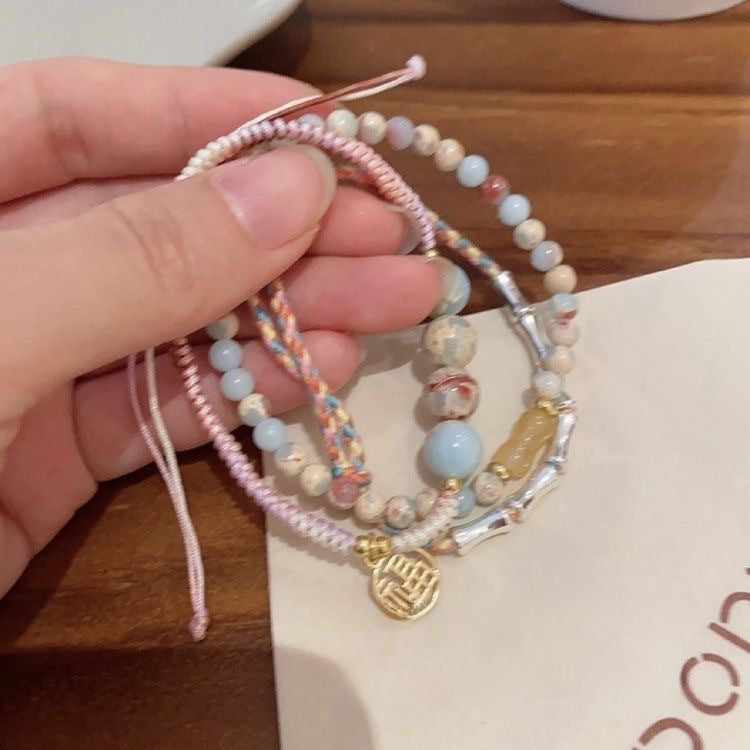 Women's Rope Stone Beaded Couple Girlfriends Vintage Bracelets