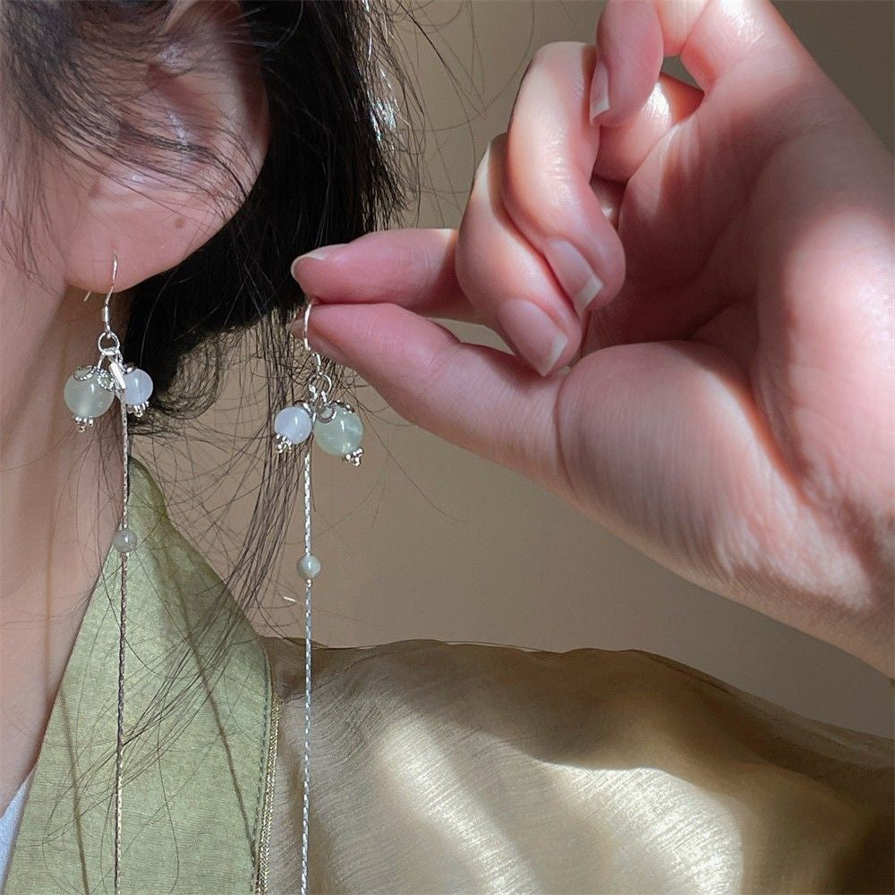 Sier Needle Cool Lady Temperament Butterfly Earrings