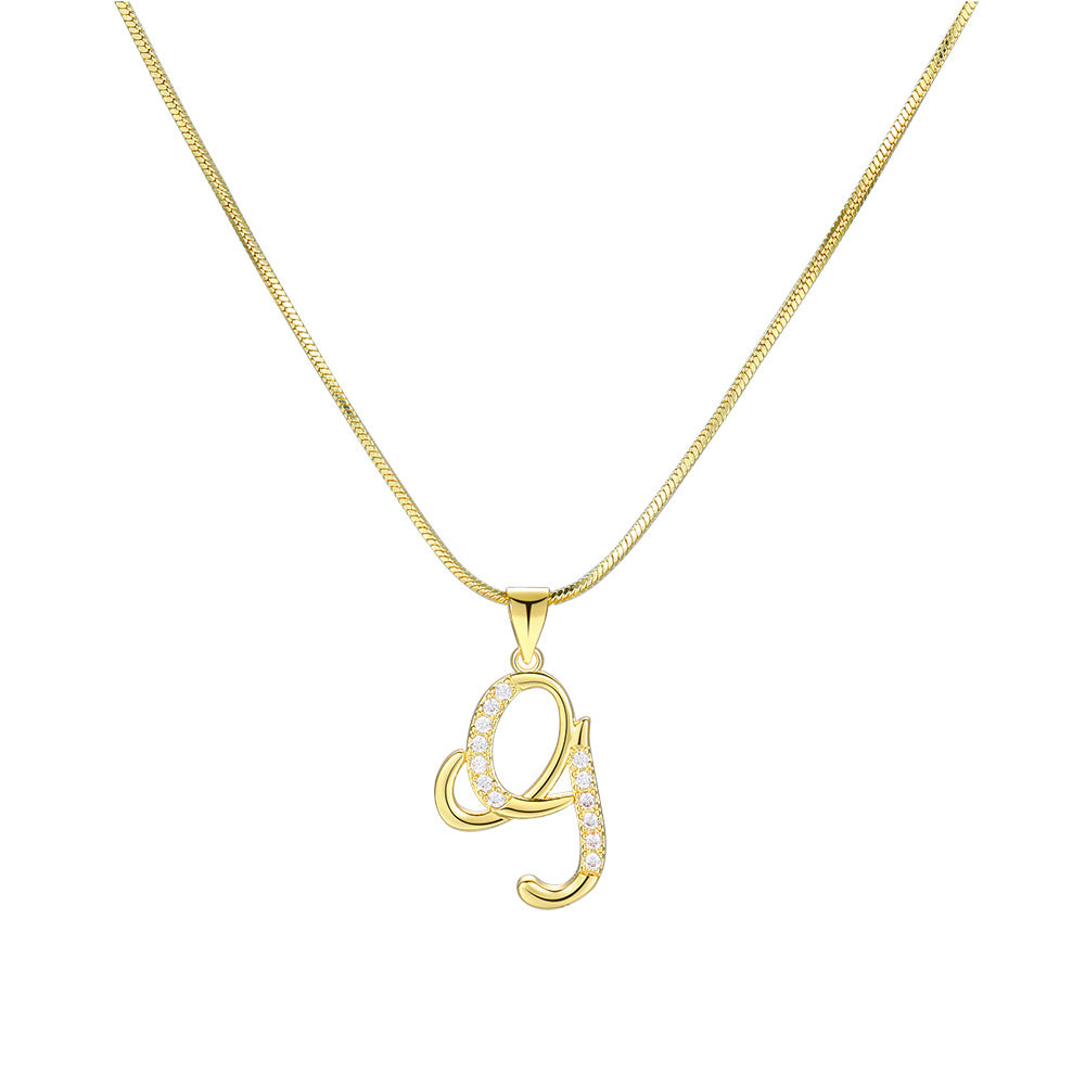 Simple Copper Inlaid Zircon Snake Chain Necklaces
