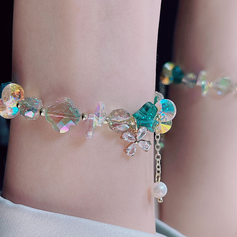 Super Shiny Crystal Fairy Style Four Leaves Pendants