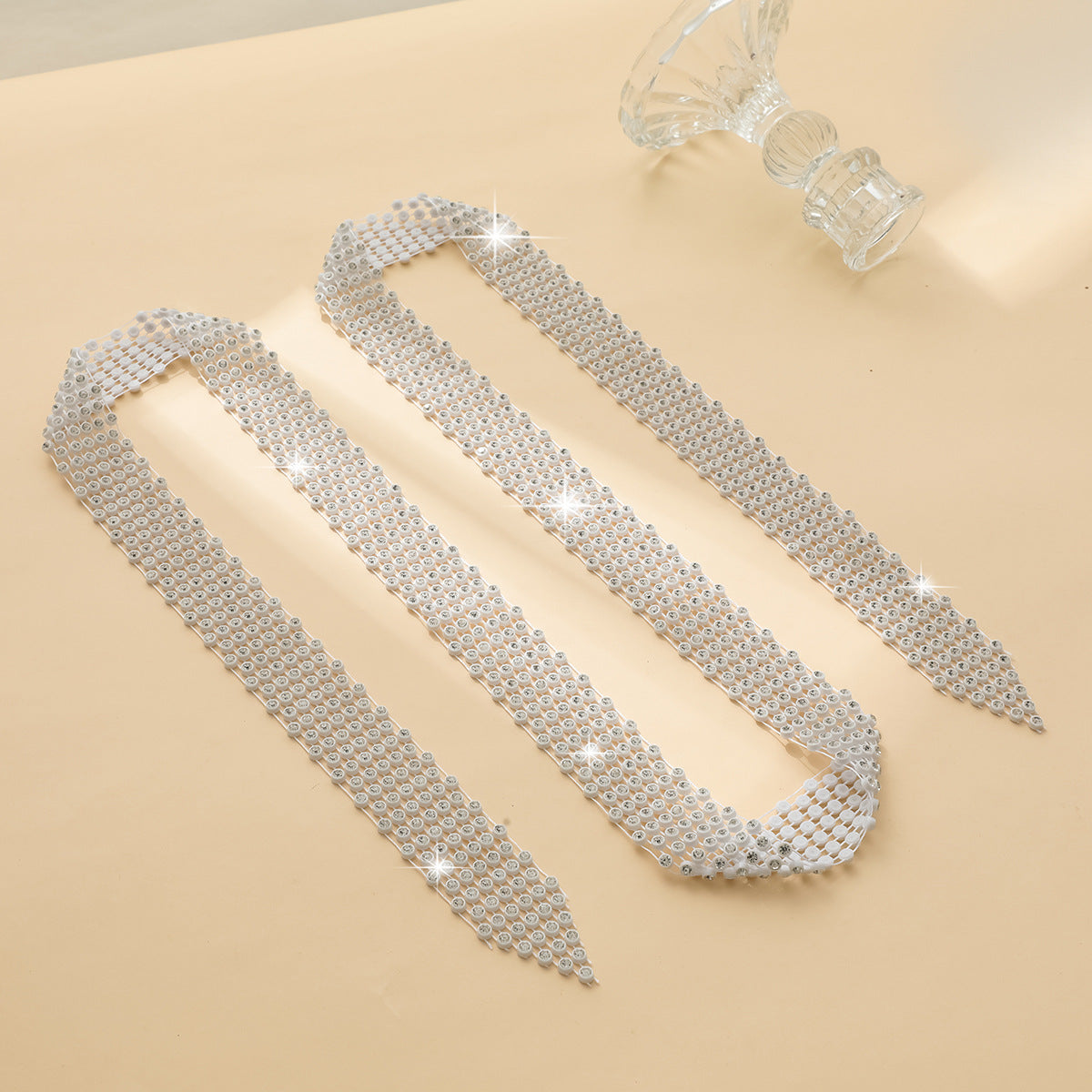 Shiny Rhinestone Long Tassel Clavicle Chain Necklaces