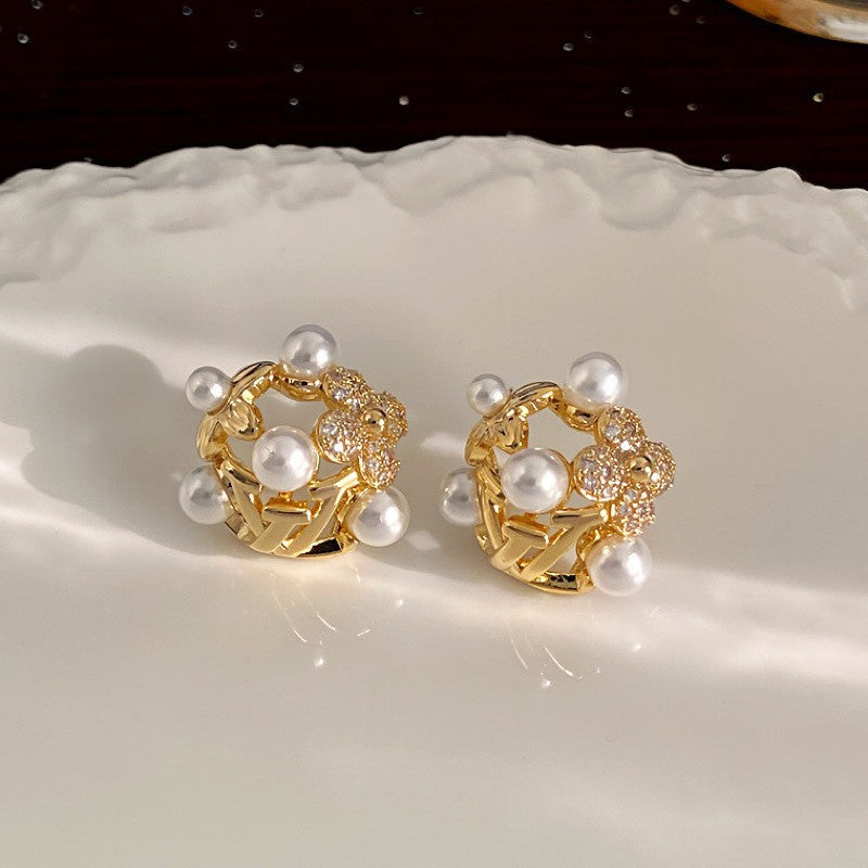 Oil Oval Geometric French Retro Special Earrings