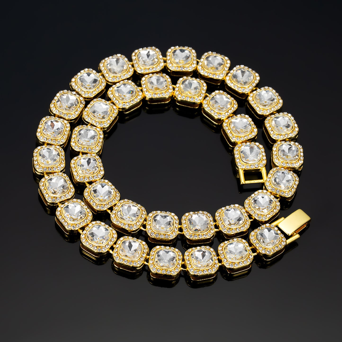 Men's Accessories Square Rock Candy Chain High Necklaces