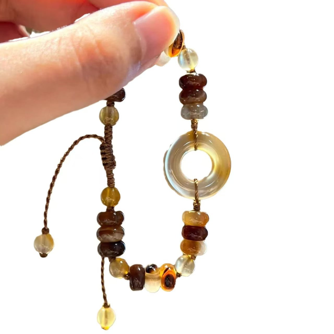 Women's Chinese Retro Brown Safety Buckle National Style Bracelets