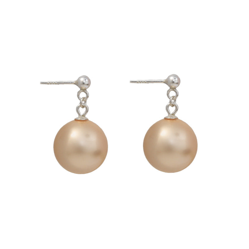 Sterling Sier Bead Female Style Design High Sense Unique Stud Earrings