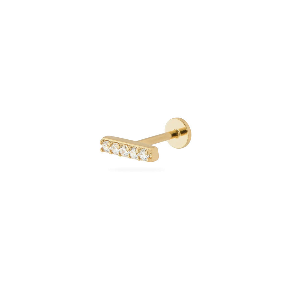 Flat Head Push Piercing Thread Cartilage Earrings
