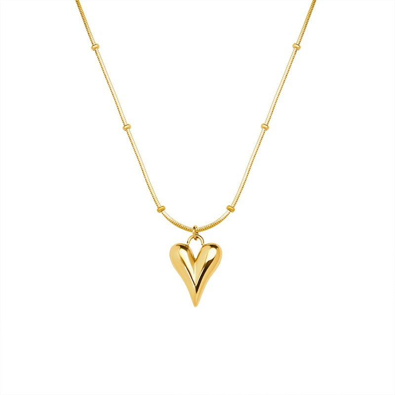 Long Titanium Steel Gold Plated Clavicle Necklaces