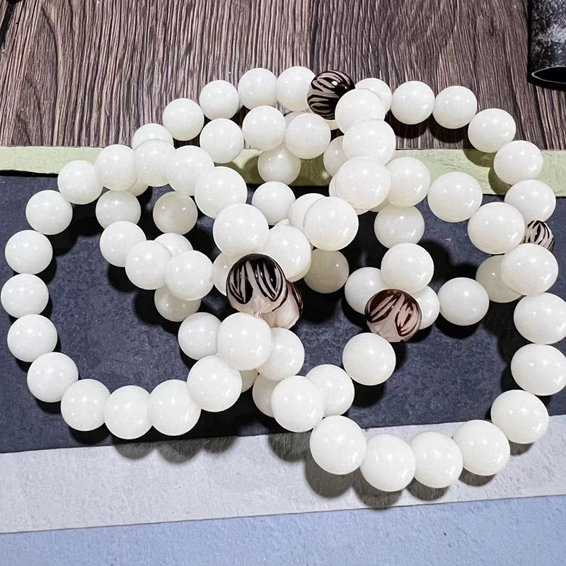 Jade Bodhi Root Beads Lotus Weathering Bracelets