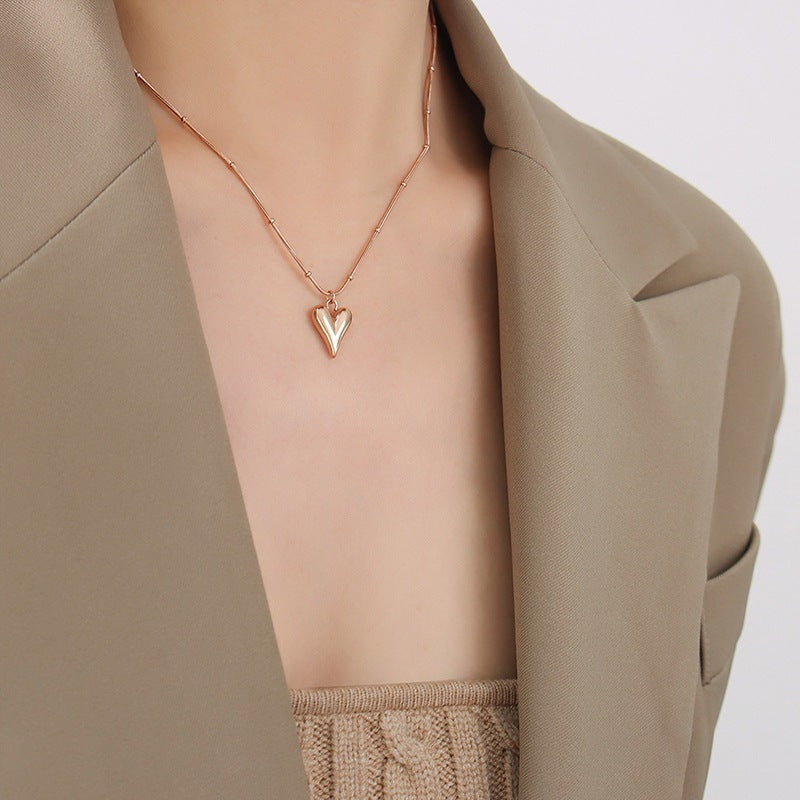 Long Titanium Steel Gold Plated Clavicle Necklaces