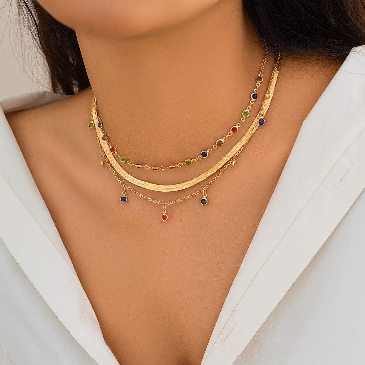 Ornament Niche Hot Style Crystal Star Clavicle Necklaces