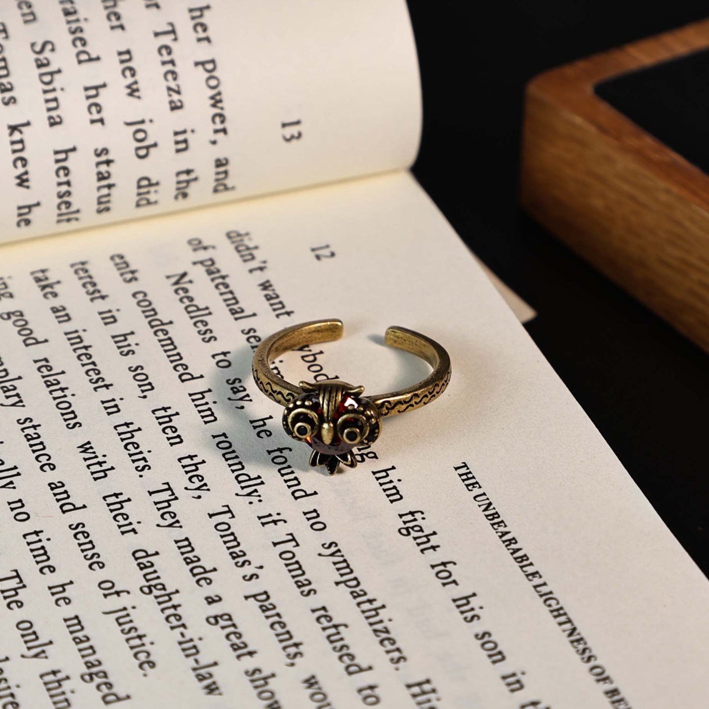 Distressed Style Twin Artistic Retro Matte Ring