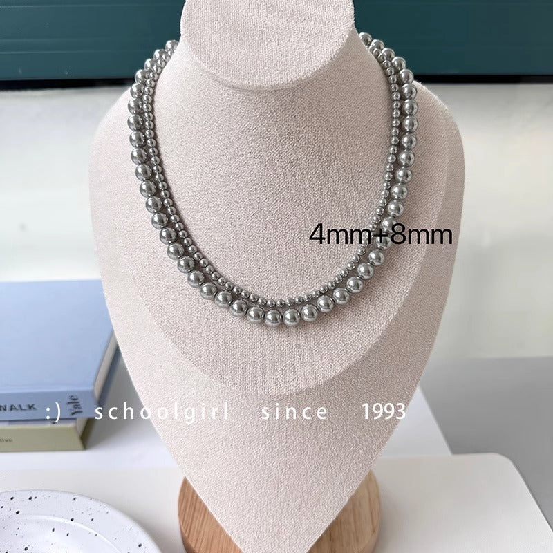 Really Many Hemp Gray Pearl Retro Necklaces