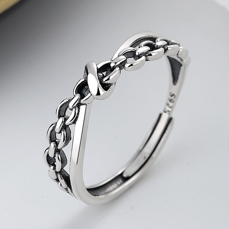 Sterling Sier Mixed Woven Twisted Lines Rings