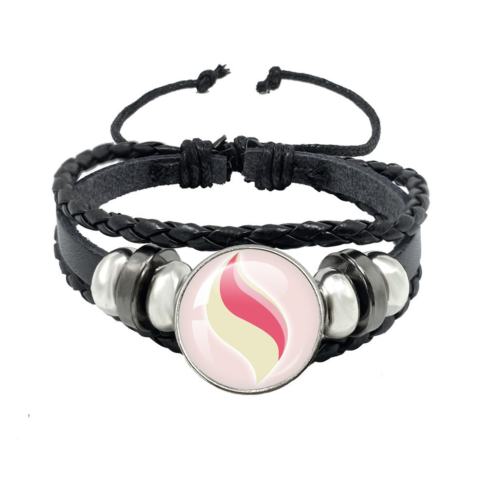 Women's & Men's Leather Time Stone Woven Hand Jewelry Bracelets