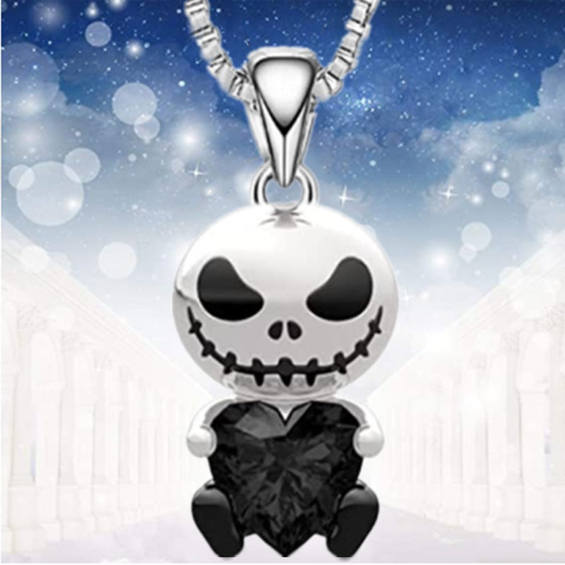 Women's Demon Heart Crystal Smile For Card Necklaces