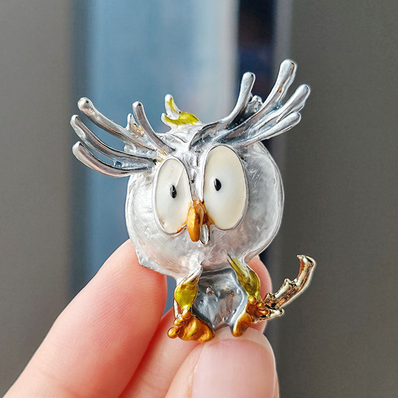 Birds Cartoon Alloy Drip Pin Overcoat Brooches