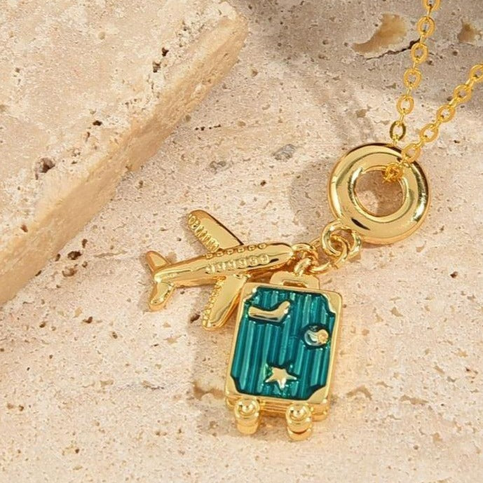 Inlaid Zircon Camera Glasses Eiffel Tower Necklaces
