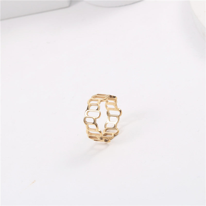 Stylish Outline Titanium Steel Gold-plated Hollow Bracelets