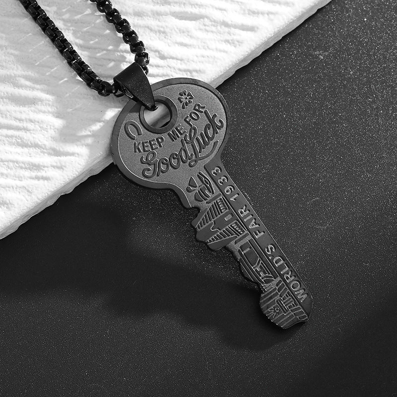 Women's & Men's Personalized Creative Key Stainless Steel Retro Necklaces