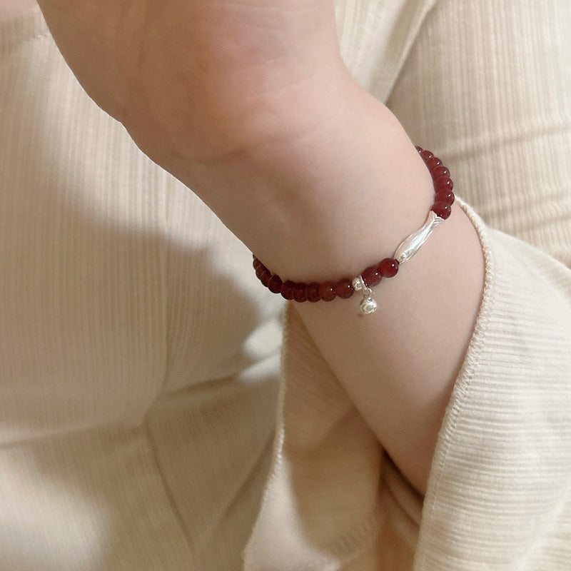 Red Agate Fancy Carp Female Design High Sense Elastic Bracelets