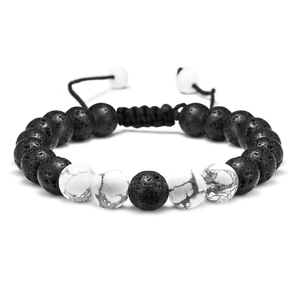 Turquoise Woven Lava Stone Adjustable Volcanic Bracelets