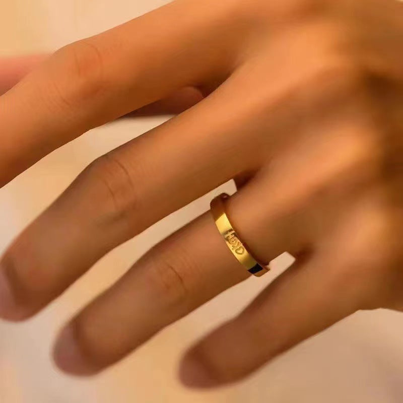 Women's & Men's Couple Gold Open Mouth Wedding Creative Hand Rings