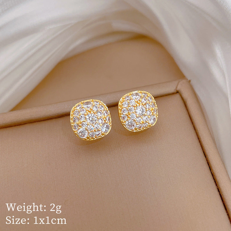Women's Steel Diamond Square Small Suit Light Luxury Necklaces