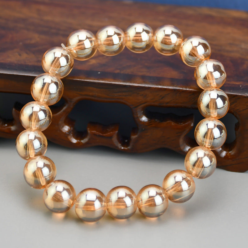 Children's Champagne Gold Citrine Glass Ornament Live Gift Bracelets